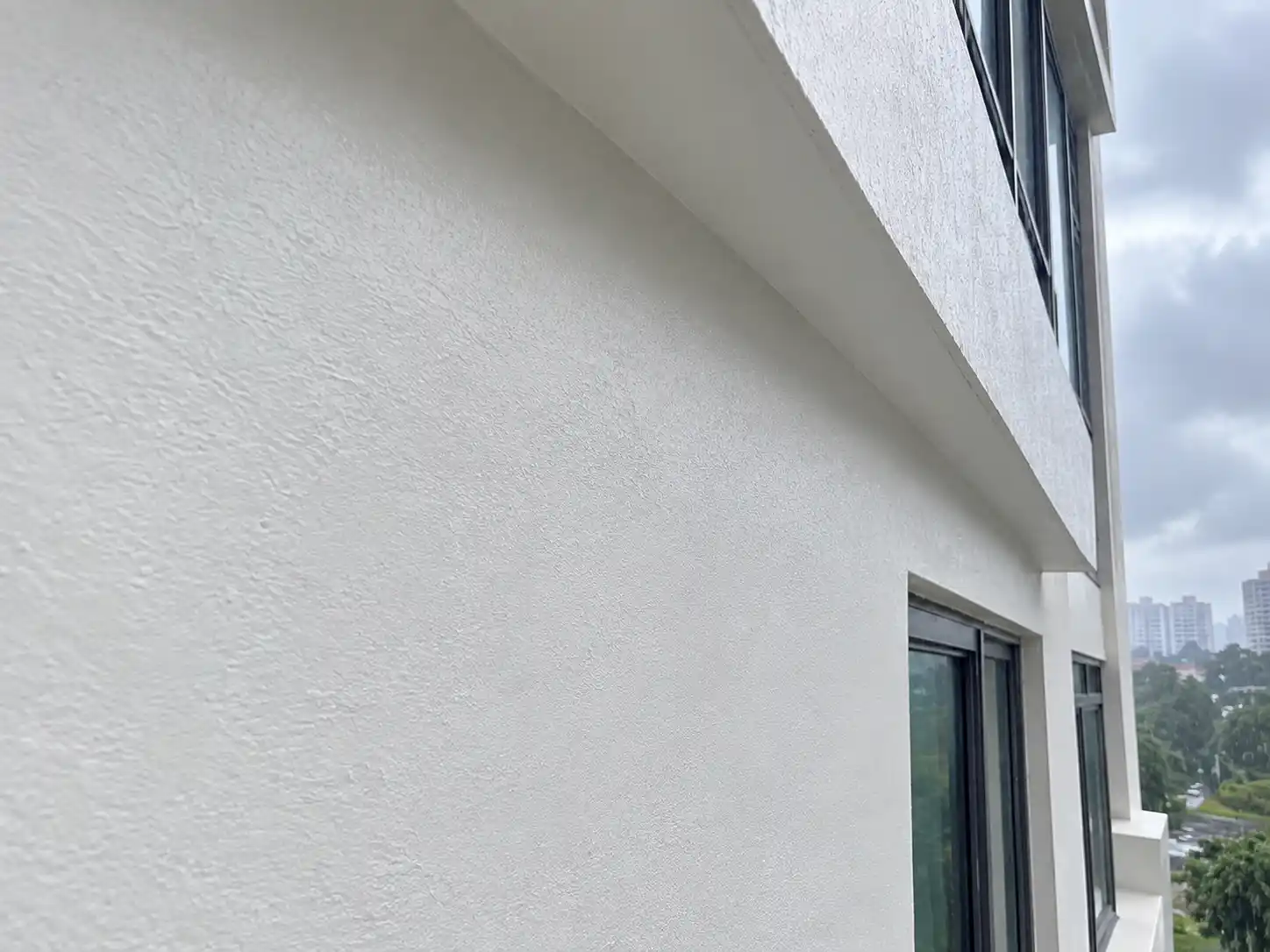 External wall sealed and painted after waterproofing